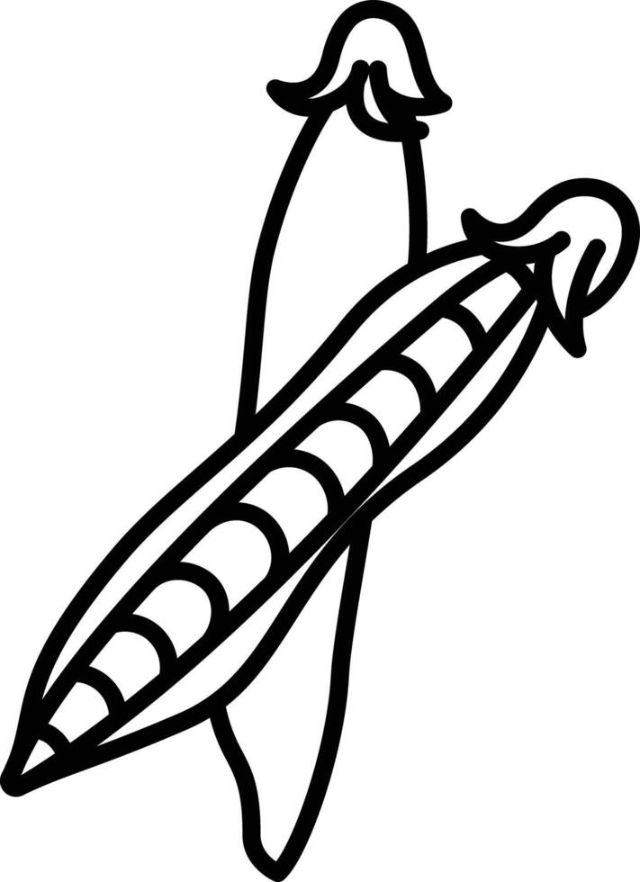 peas outline illustration vector
