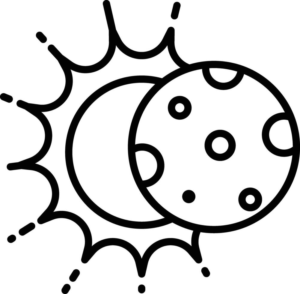 Solar eclipse outline illustration vector