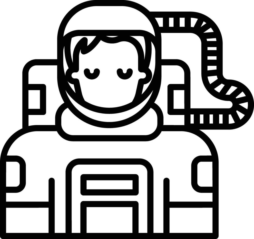Astronaut outline illustration vector