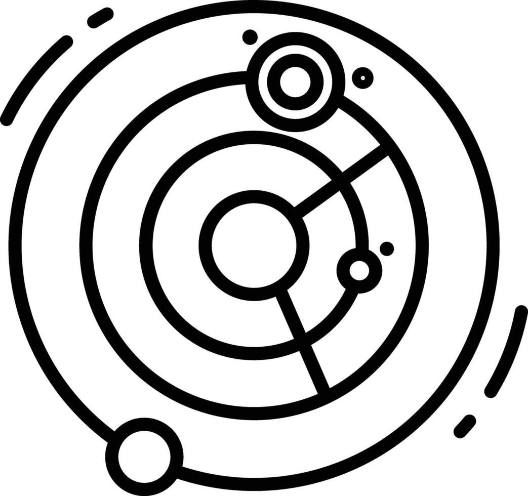 Solar system outline illustration vector