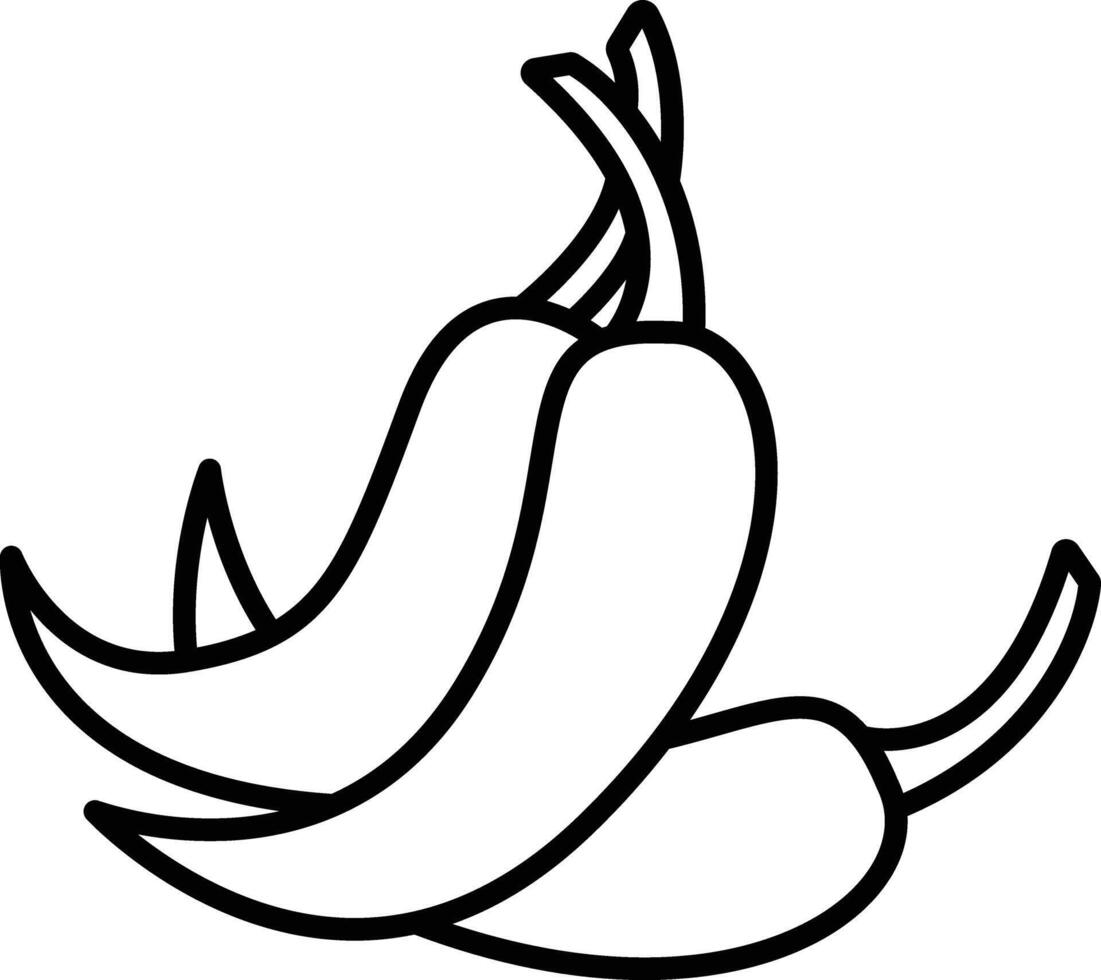 Green Chilli outline illustration vector