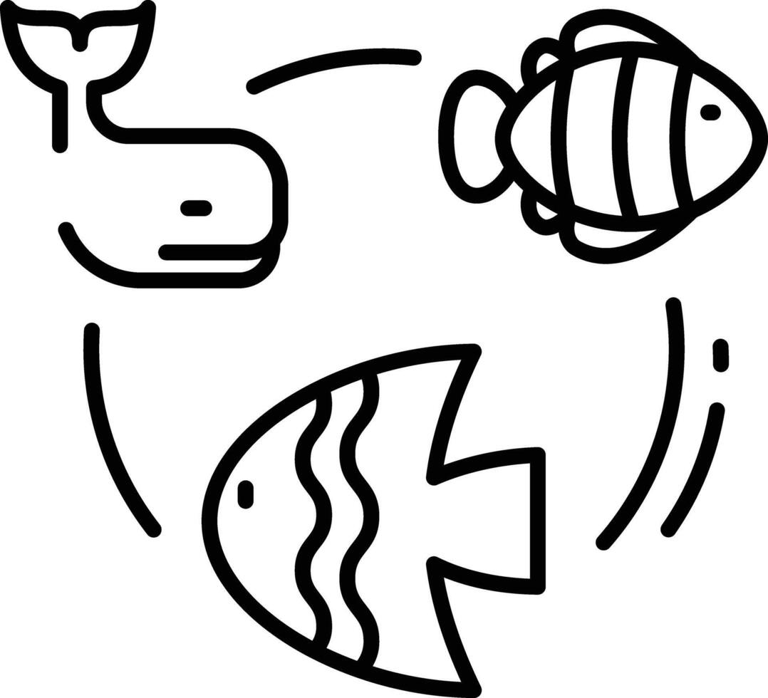 Fish-Ichthyology outline illustration vector
