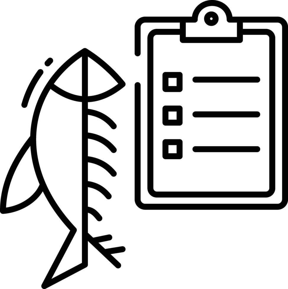 Fish study outline illustration vector