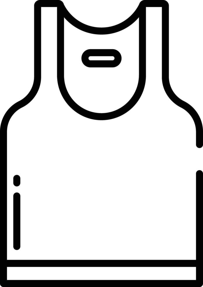 Sleeveless Shirt outline illustration vector