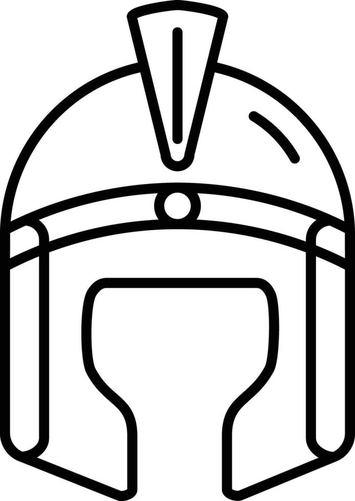Greek helmet outline illustration vector