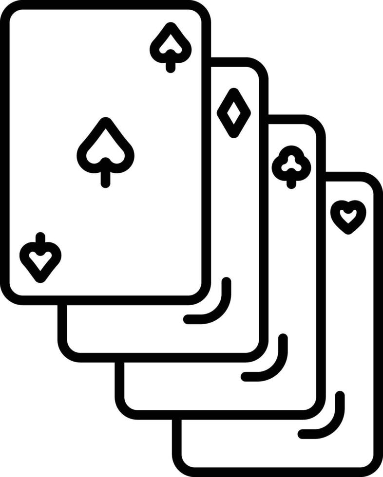 Card deck outline illustration vector