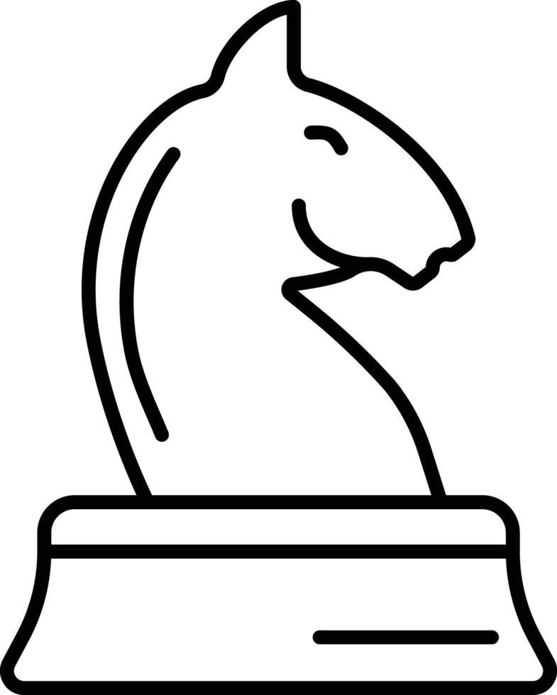 Horse chess outline illustration vector