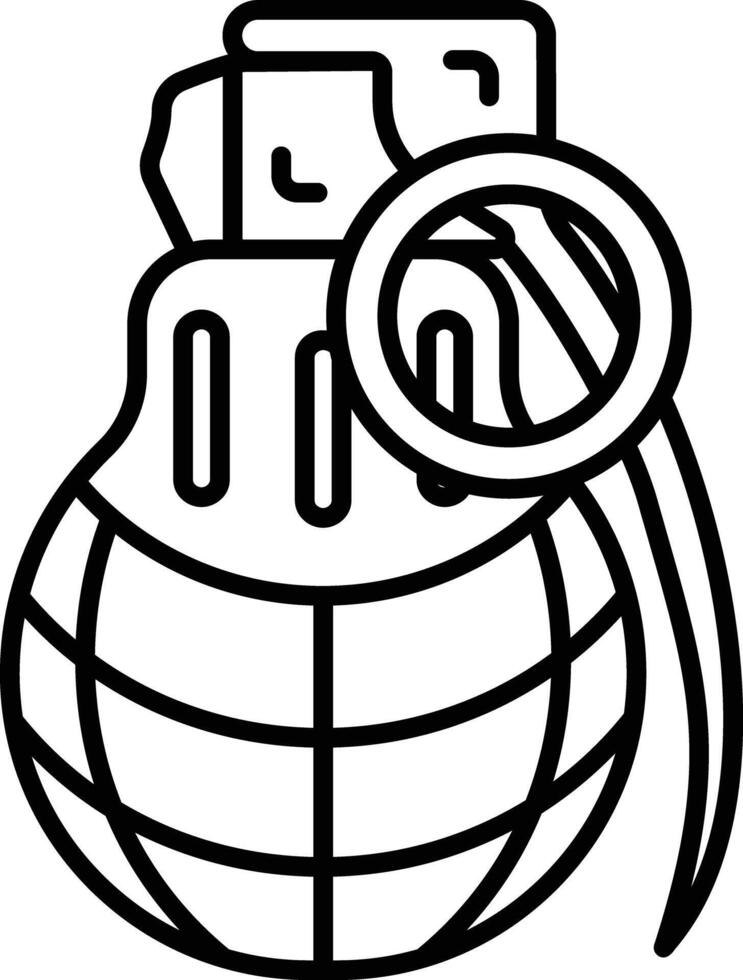 Grenade outline illustration vector
