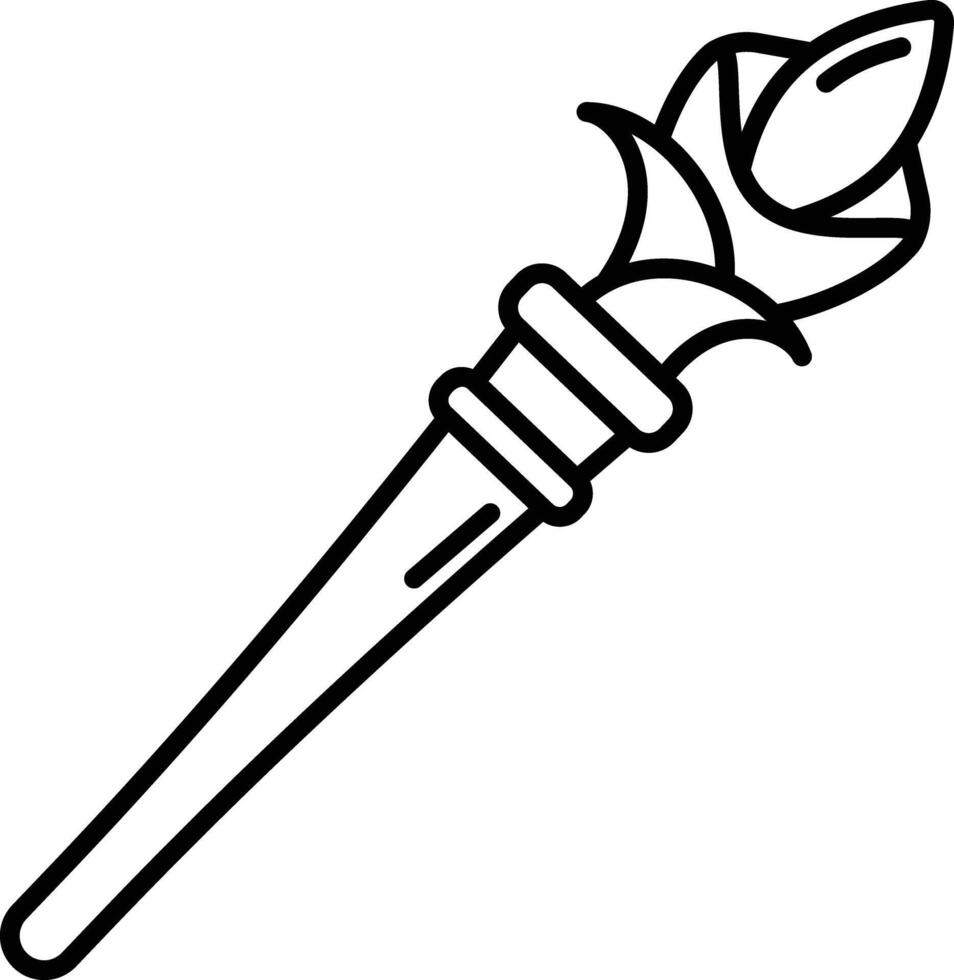 Mage stick outline illustration vector