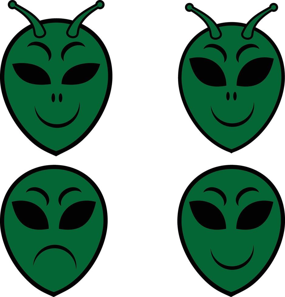 Illustration of alien head vector