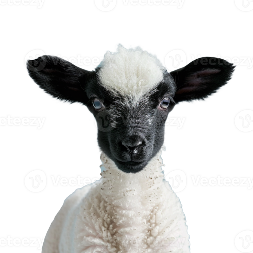A sheep isolated on transparent background png