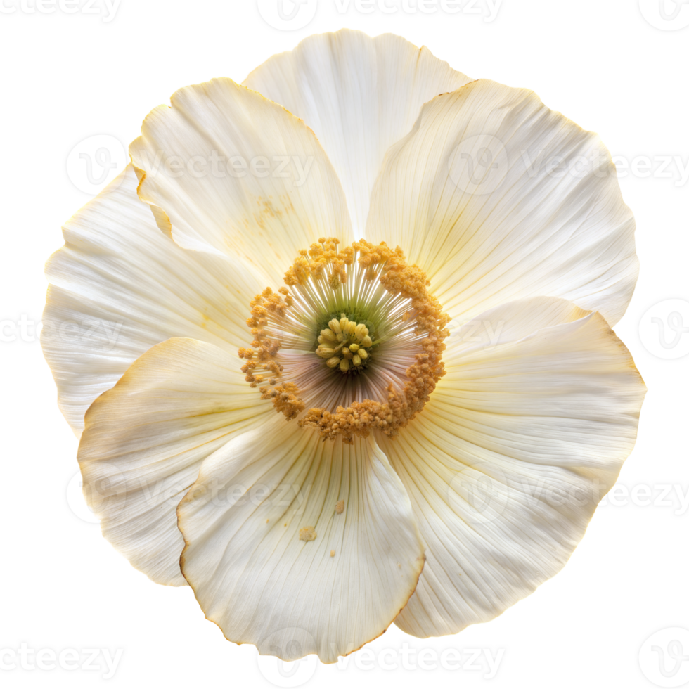 A white flower with a yellow center png