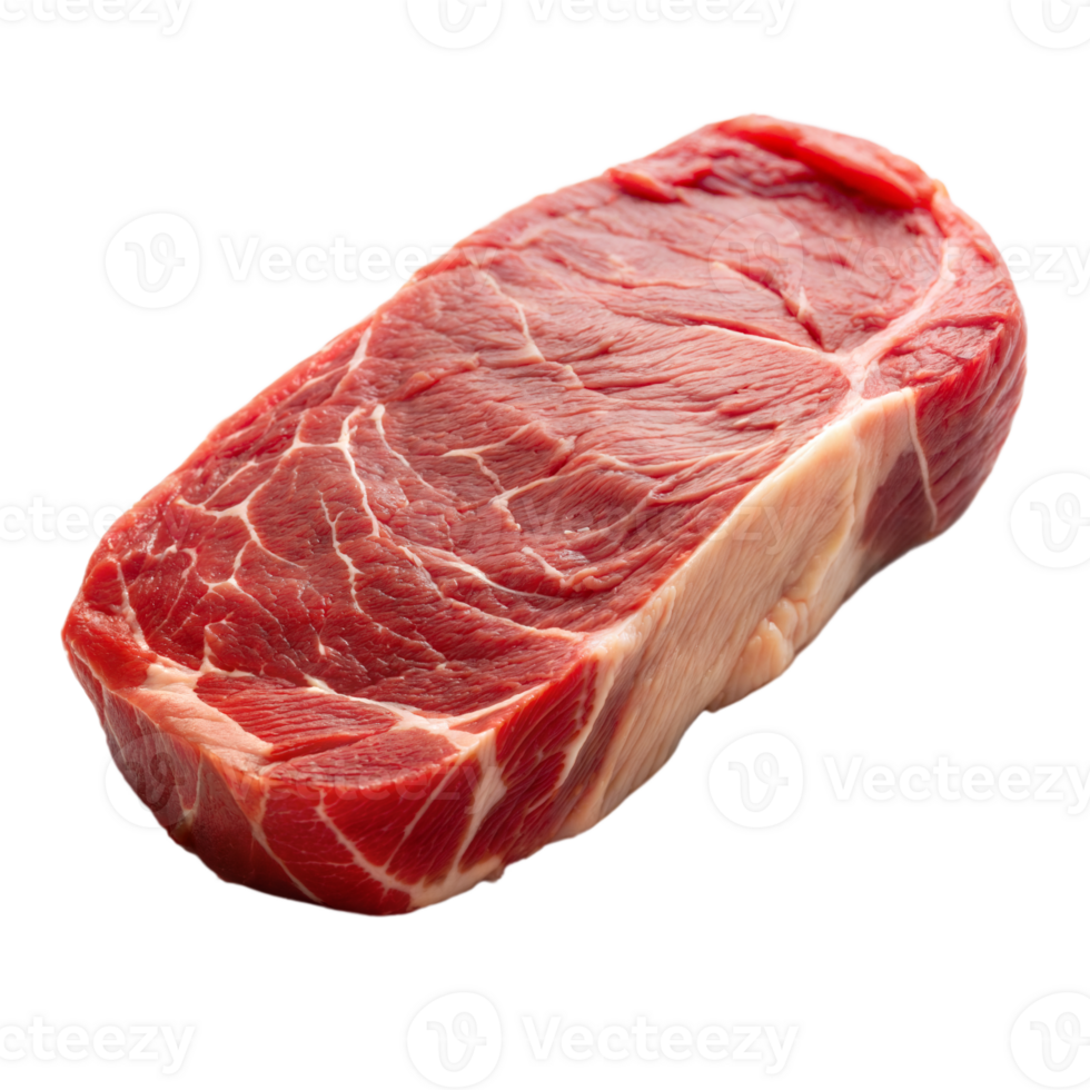 A piece of meat is shown on a transparent background png
