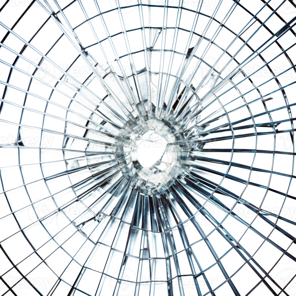 A shattered window with a hole in the center png