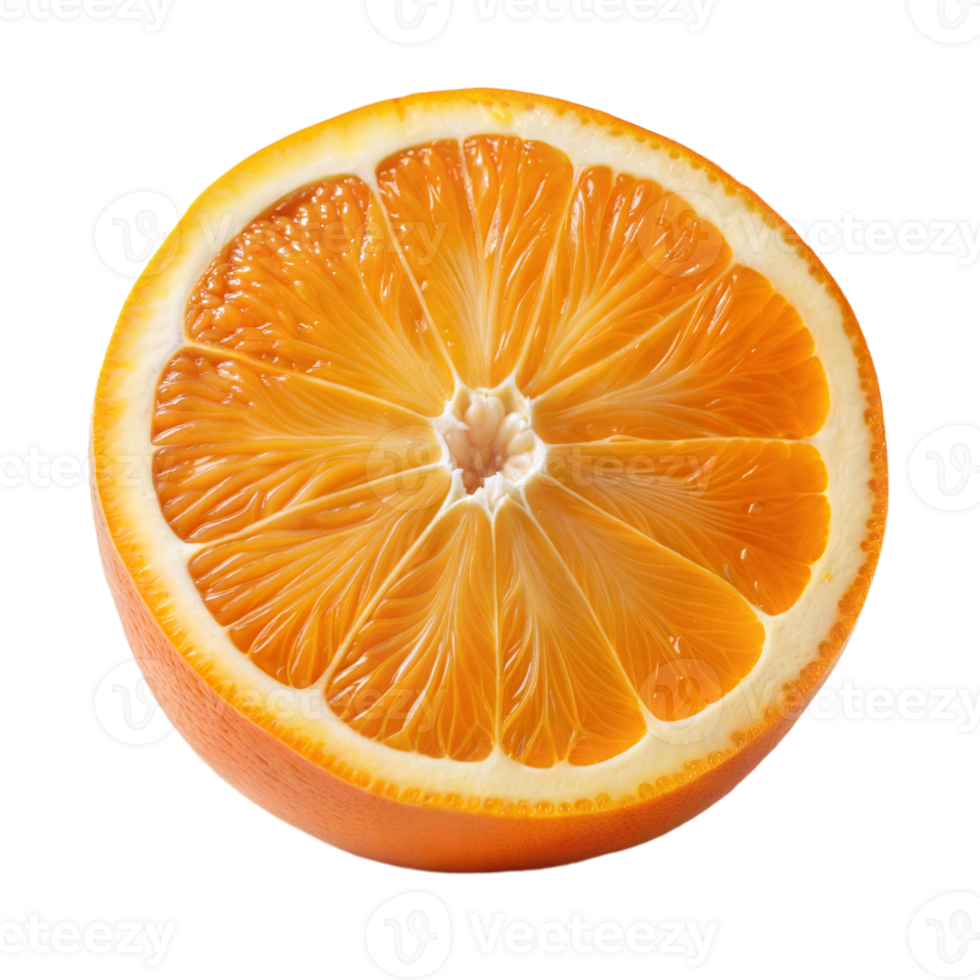 A slice of orange with a transparent background png