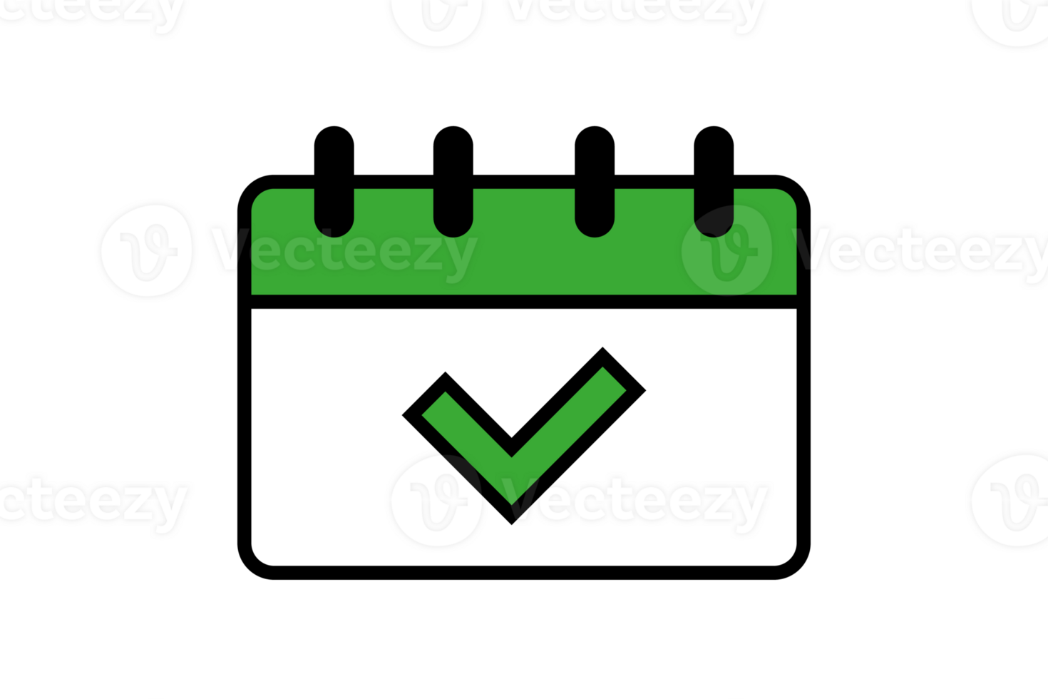 A check mark icon on the calendar. Availability of schedule. Reminders. png