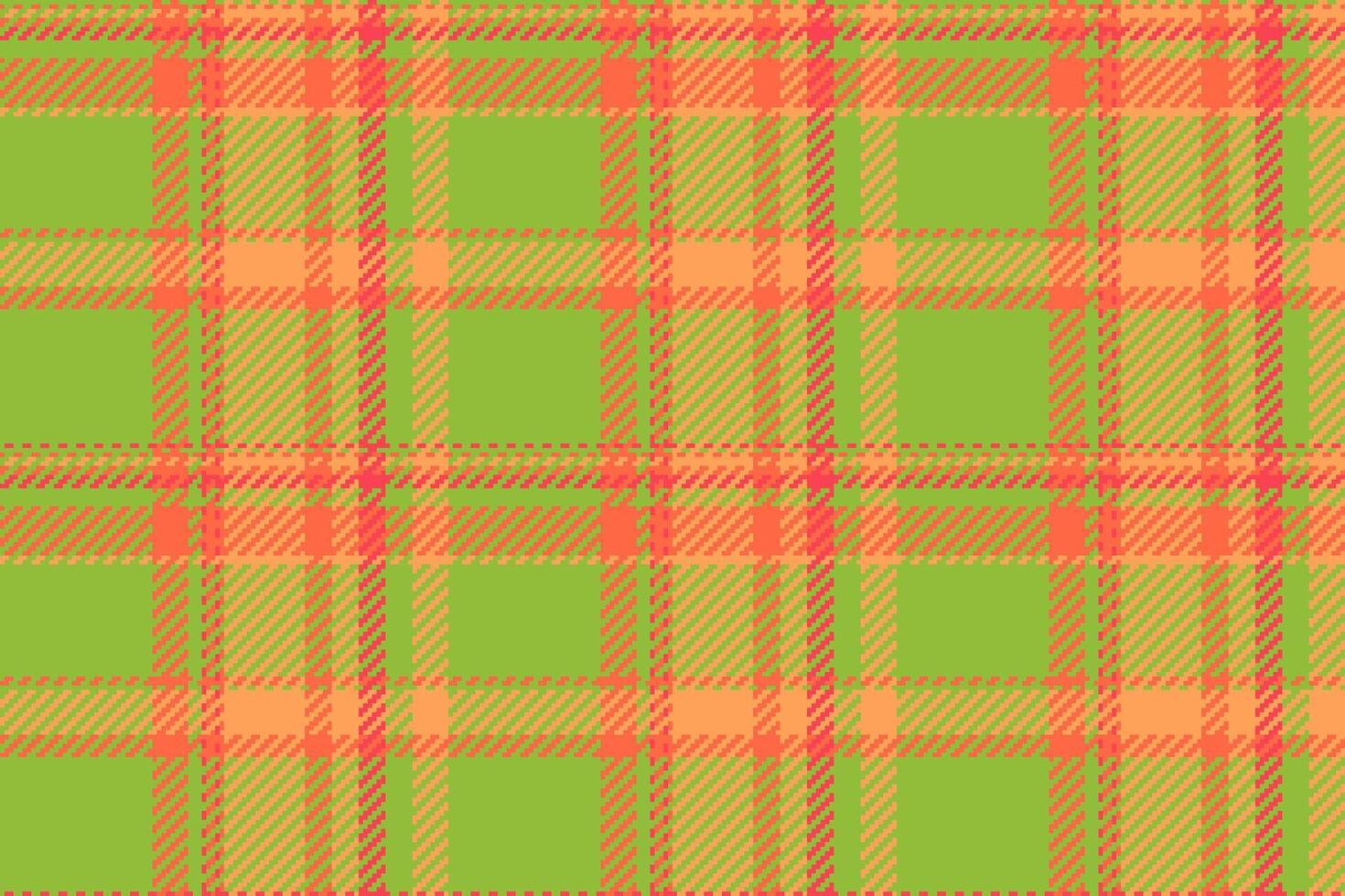 Curtain textile fabric, event background seamless pattern. Arabic texture plaid tartan check in green and orange colors. vector