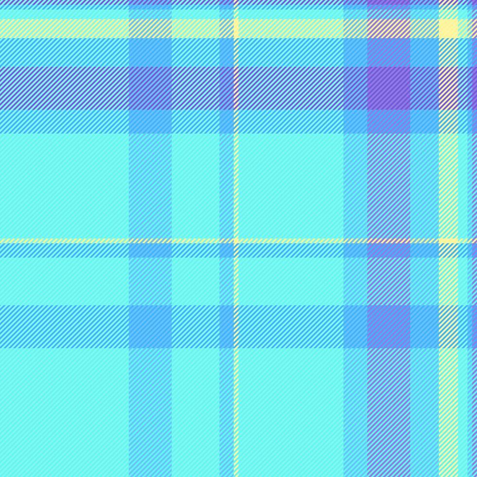 Popular texture seamless textile, surface background check fabric. Girl pattern plaid tartan in teal and cyan colors. vector