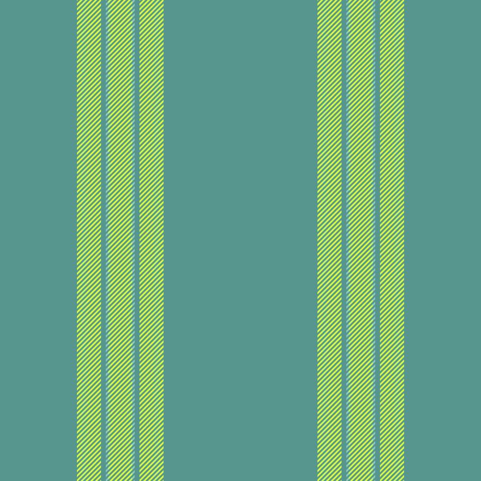 Identity texture stripe, intricate lines seamless pattern. Grungy textile vertical background fabric in teal and lime colors. vector