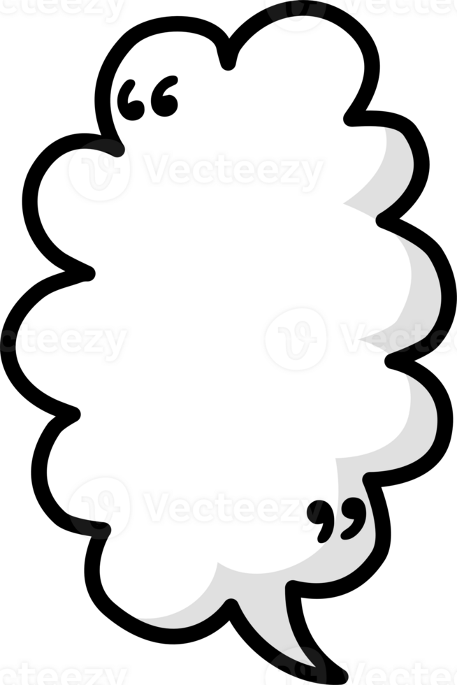 Black and white color speech bubble balloon with quotation marks, icon sticker memo keyword planner text box banner png