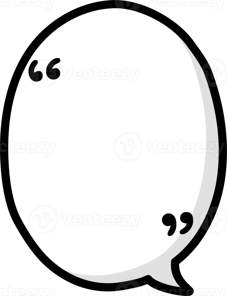 Black and white color speech bubble balloon with quotation marks, icon sticker memo keyword planner text box banner png