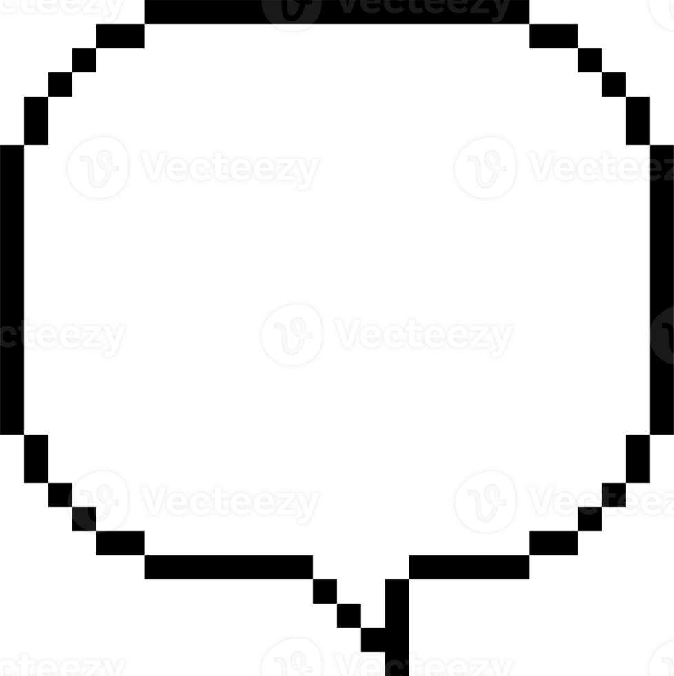 8bit retro game pixel speech bubble balloon icon sticker memo keyword planner text box banner png