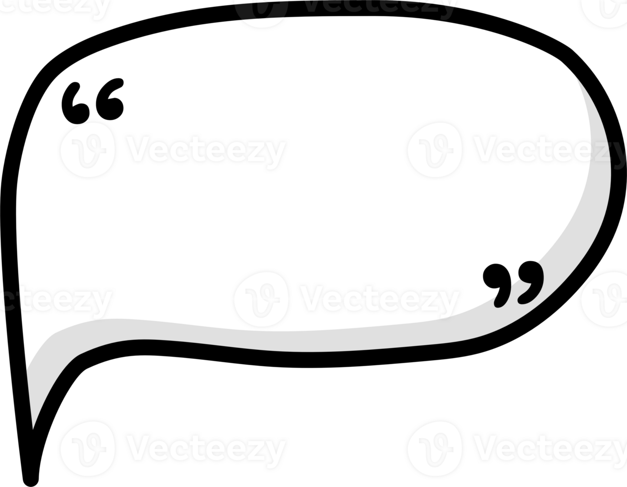 Black and white color speech bubble balloon with quotation marks, icon sticker memo keyword planner text box banner png