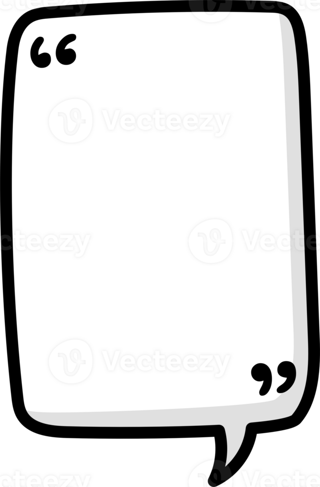 Black and white color speech bubble balloon with quotation marks, icon sticker memo keyword planner text box banner png