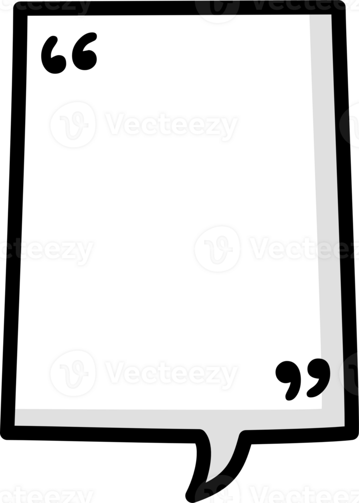 Black and white color speech bubble balloon with quotation marks, icon sticker memo keyword planner text box banner png