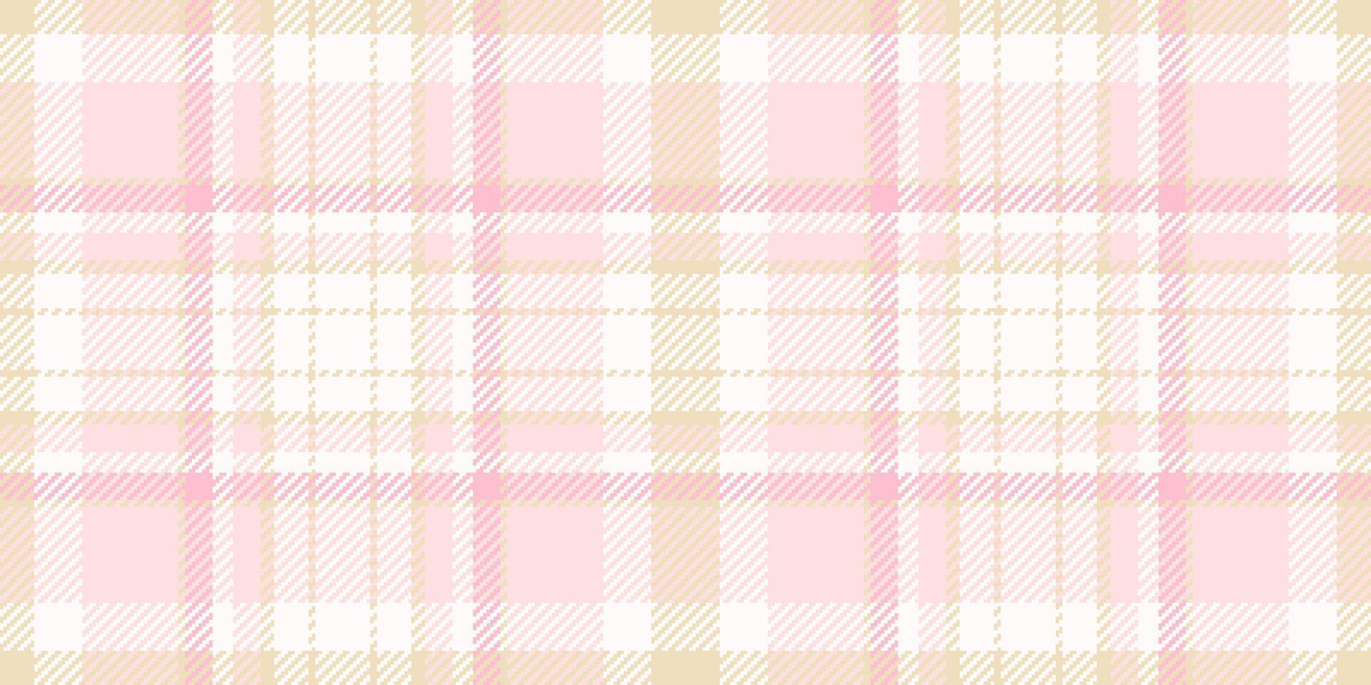 Home background tartan check, paint fabric texture. Apartment pattern plaid textile seamless in white and misty rose colors. vector