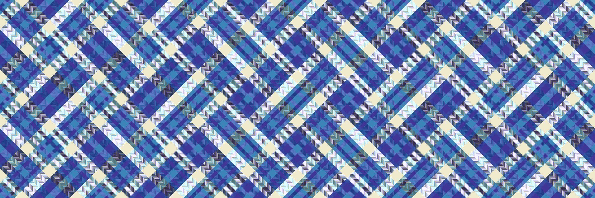 Romantic background textile, cut out plaid pattern seamless. Symmetry texture check fabric tartan in cyan and indigo colors. vector