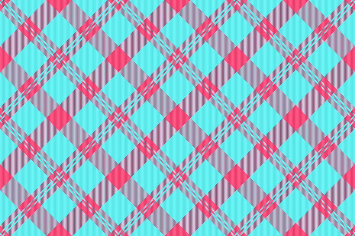 Material tartan fabric seamless, wide plaid background check. Mexico textile pattern texture in teal and red colors. vector