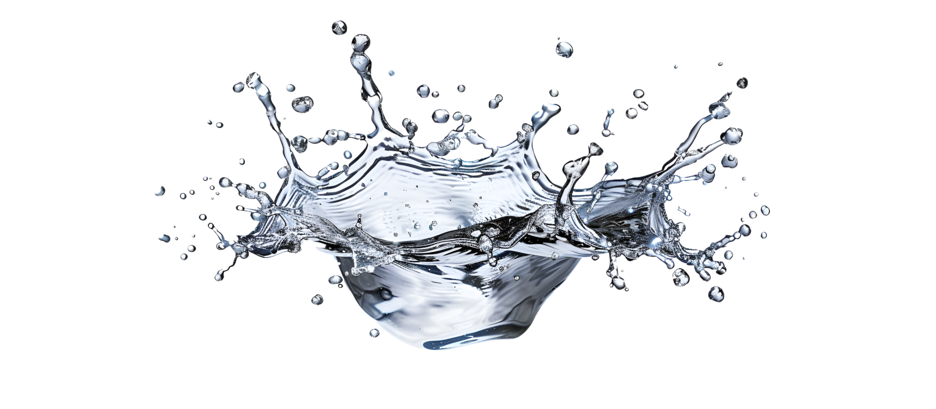 Water Splash with Drops Isolated on Transparent Background png