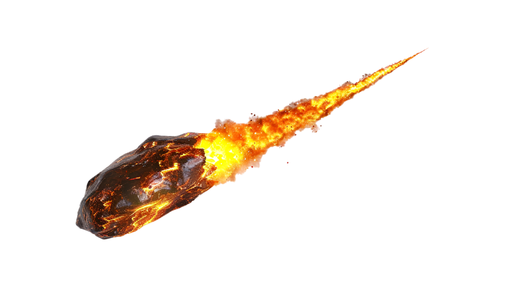 Fiery Meteor in Transparent Background png