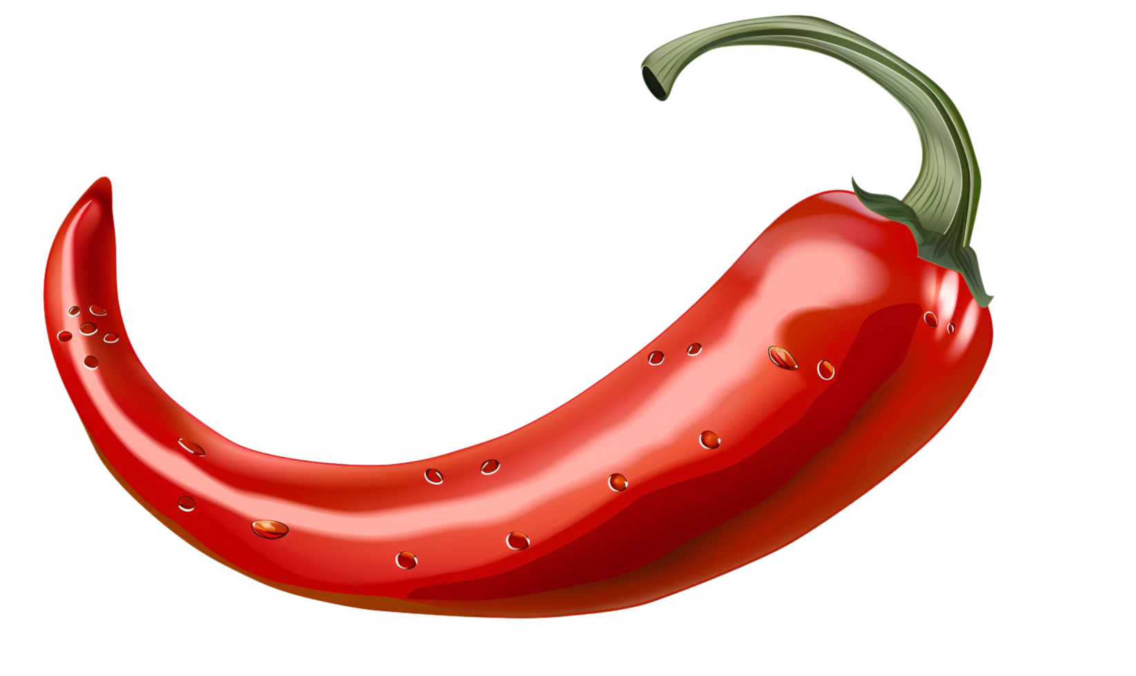 Fresh ripe red chilli isolated on transparent background png