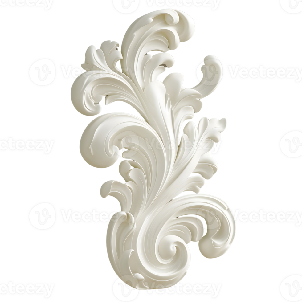 A white wall decoration with a flowery design png