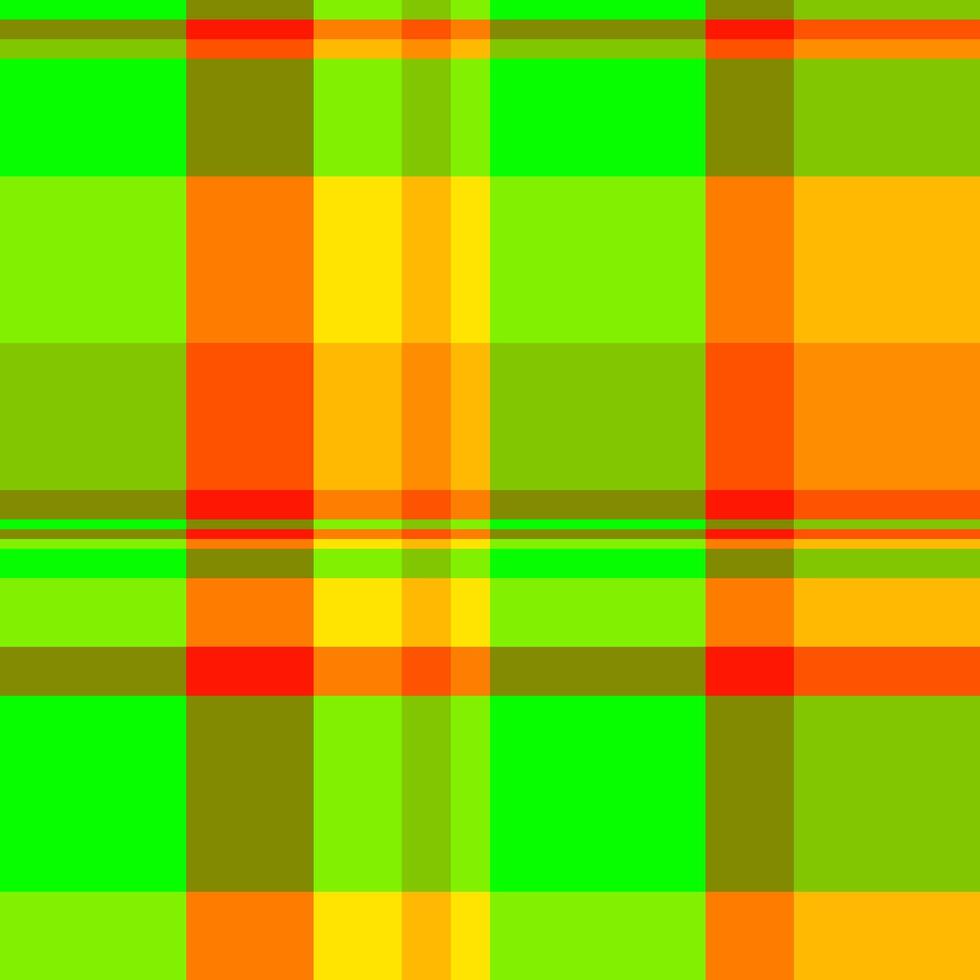 Flowing check texture , strip background pattern fabric. Pop tartan plaid seamless textile in bright and lime colors. vector