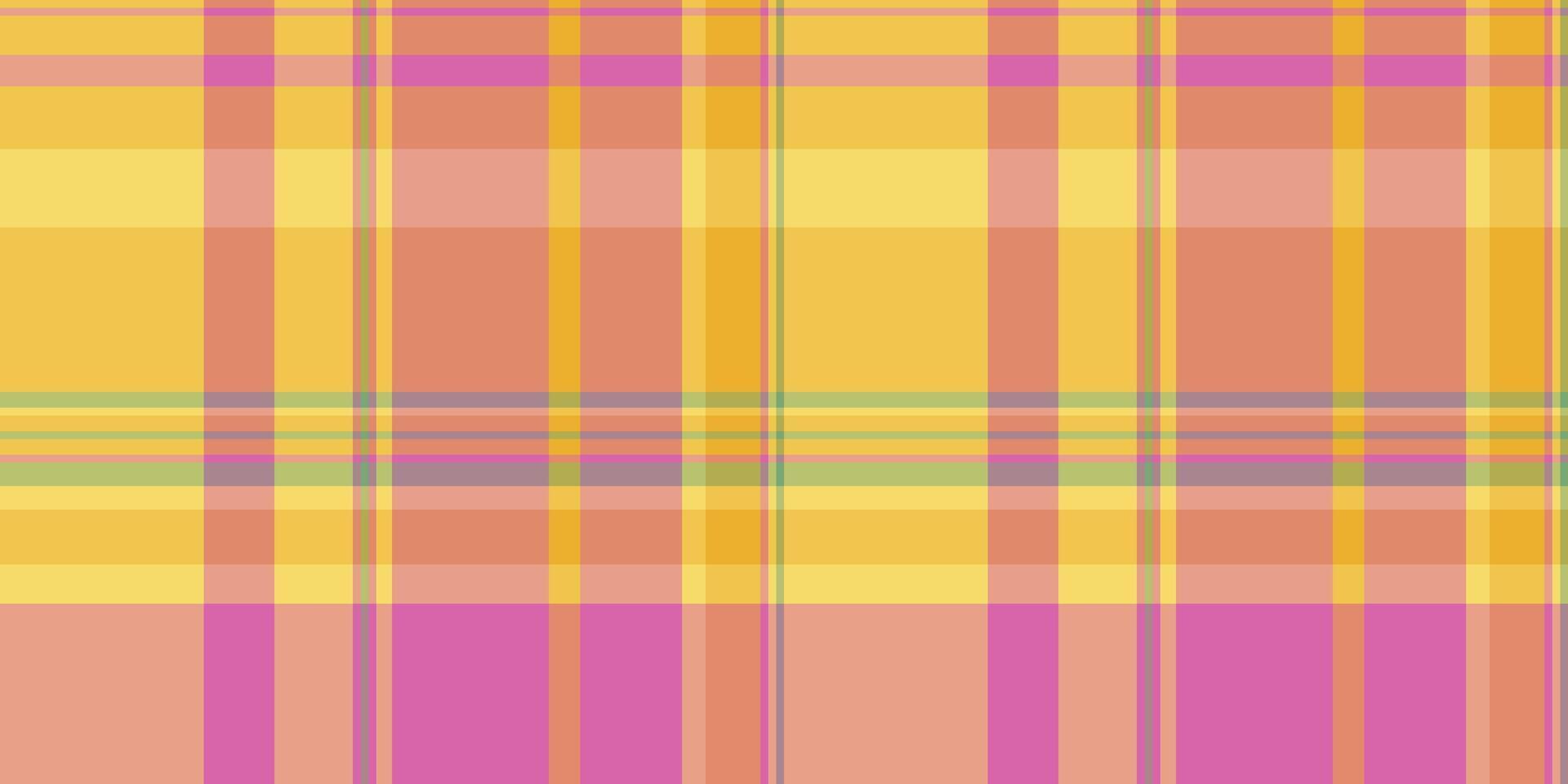 Group tartan textile, robe pattern texture seamless. Pillow fabric plaid background check in amber and orange colors. vector