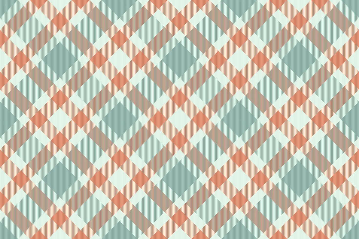 Worn pattern textile fabric, diagonal tartan seamless. Fashionable background texture check plaid in orange and pastel colors. vector
