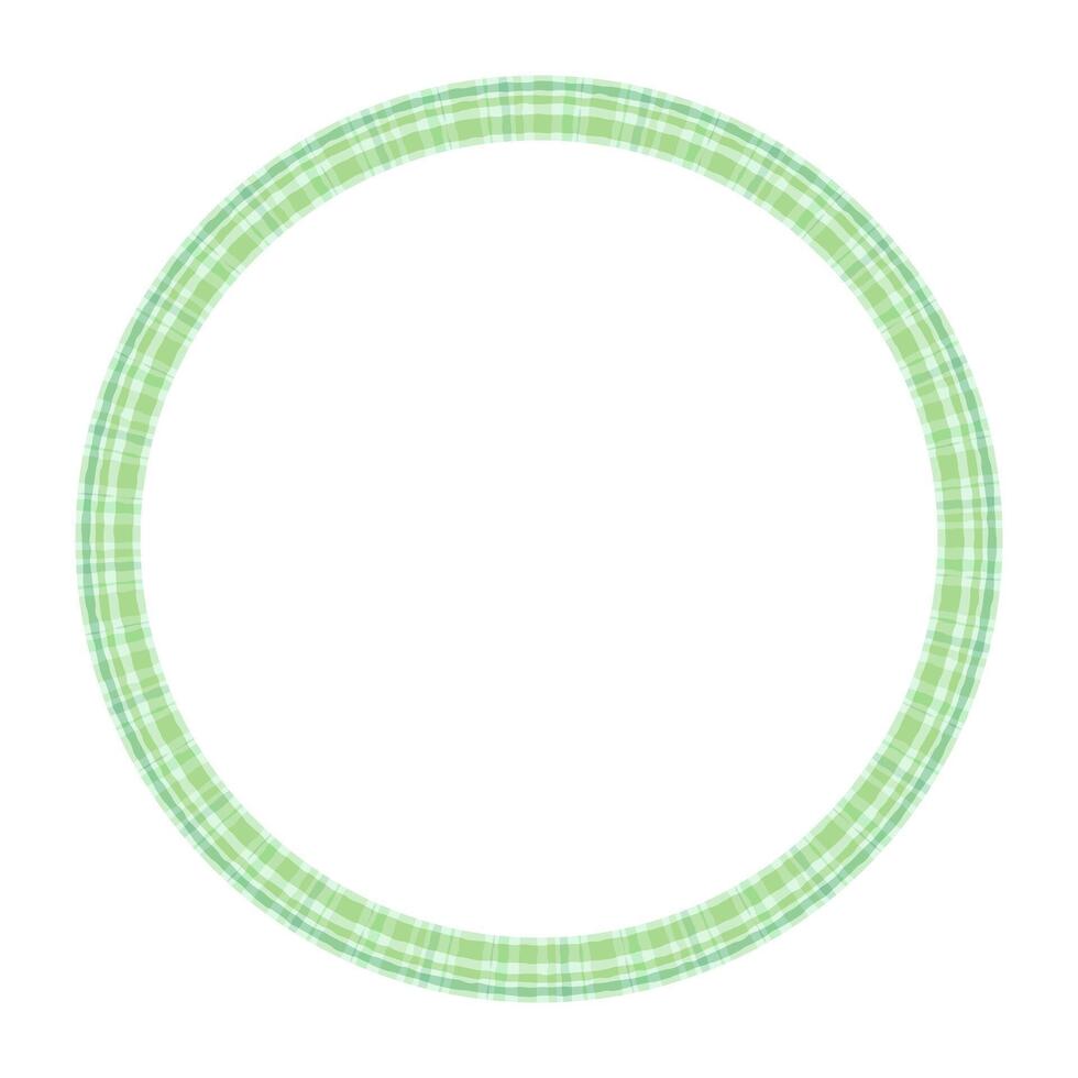 Round frame vintage pattern design template. Circle border designs plaid fabric texture. Scottish tartan background for collage art, gif card, handmade crafts. vector