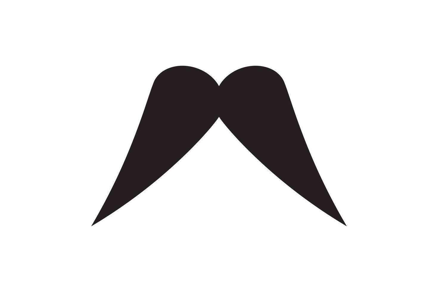 Moustache icon. Black retro style mustache. Shave barber vintage man face vector