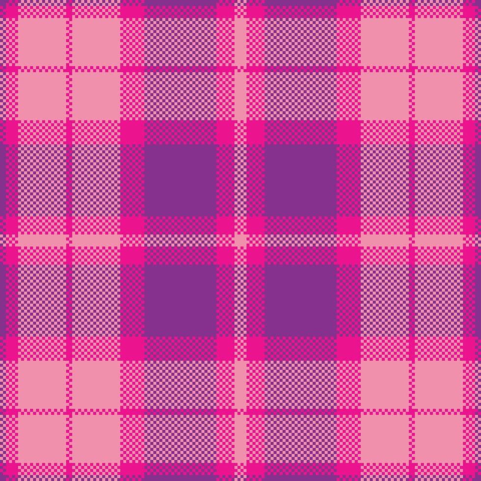 Pixel background design. Modern seamless pattern plaid. Square texture fabric. Tartan scottish textile. Beauty color madras ornament. vector