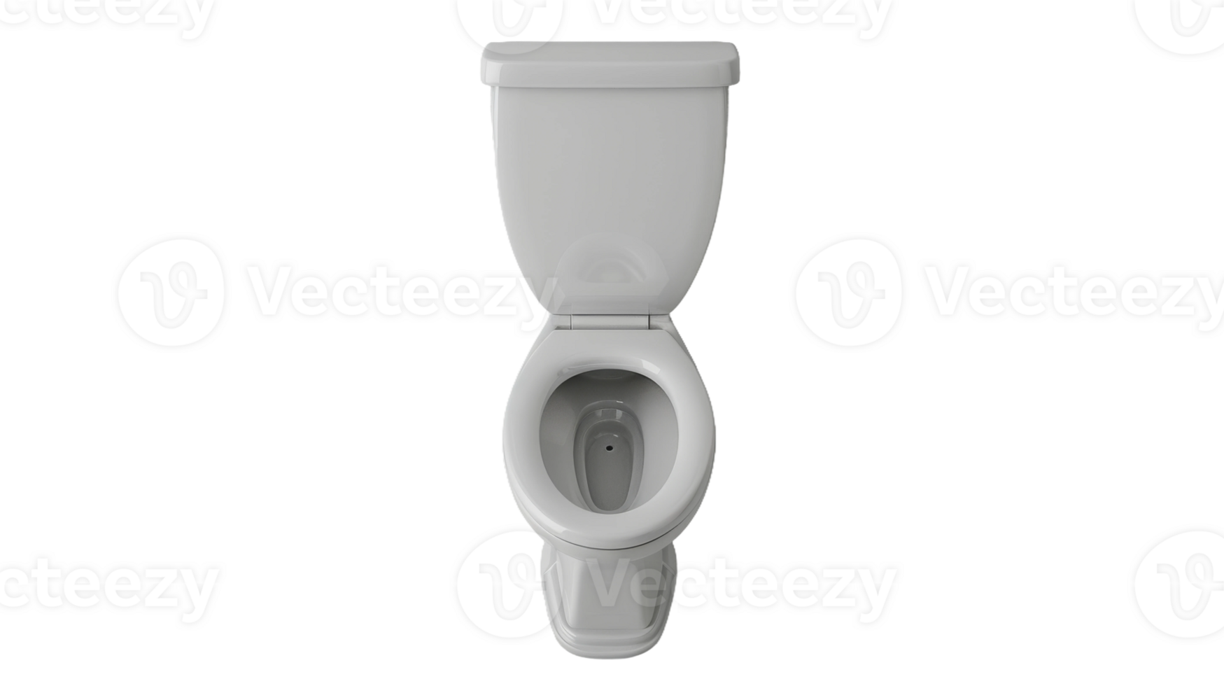 Top-Down View of White Toilet on the transparent background, Format png