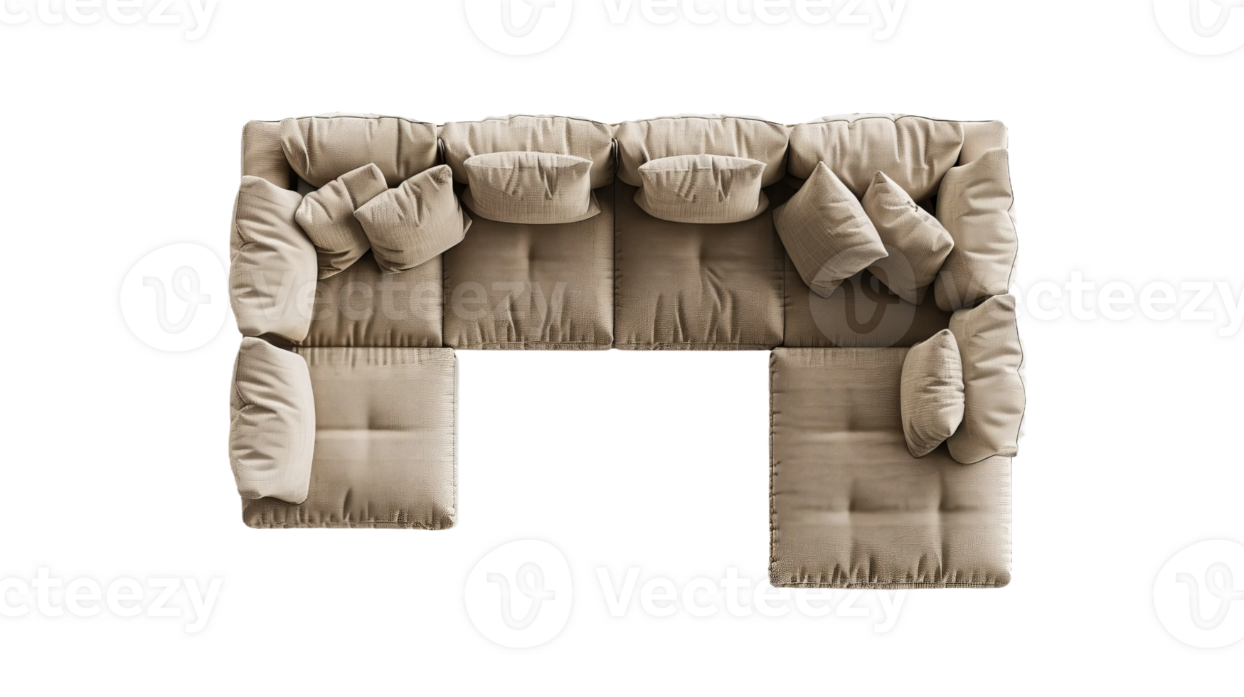 Sand Modular Sofa Setup on the transparent background, Format png