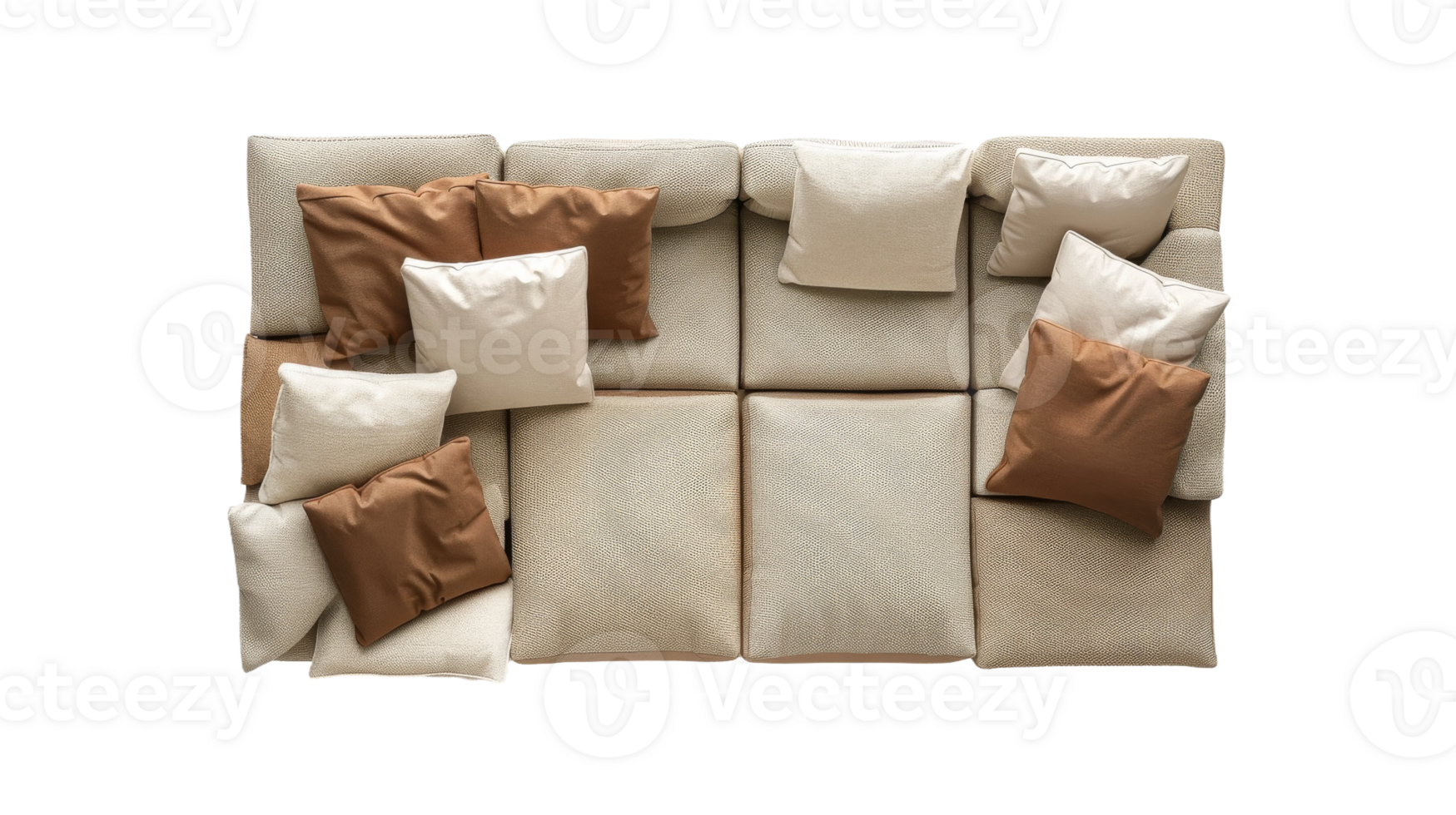 Sand Modular Sofa on the transparent background, Format png