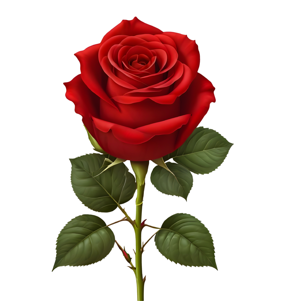 Red rose on white background png