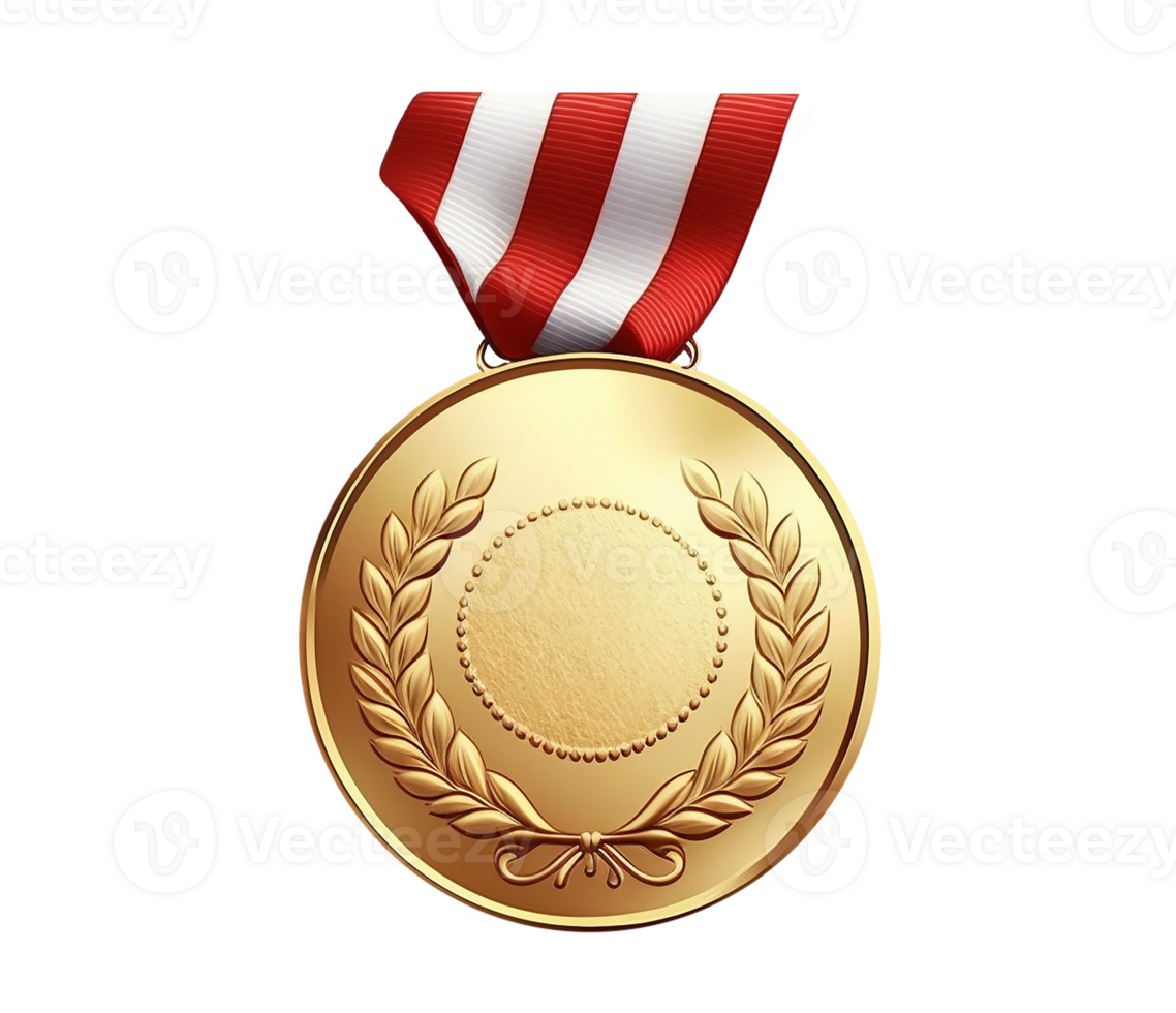 guld medalj med band png