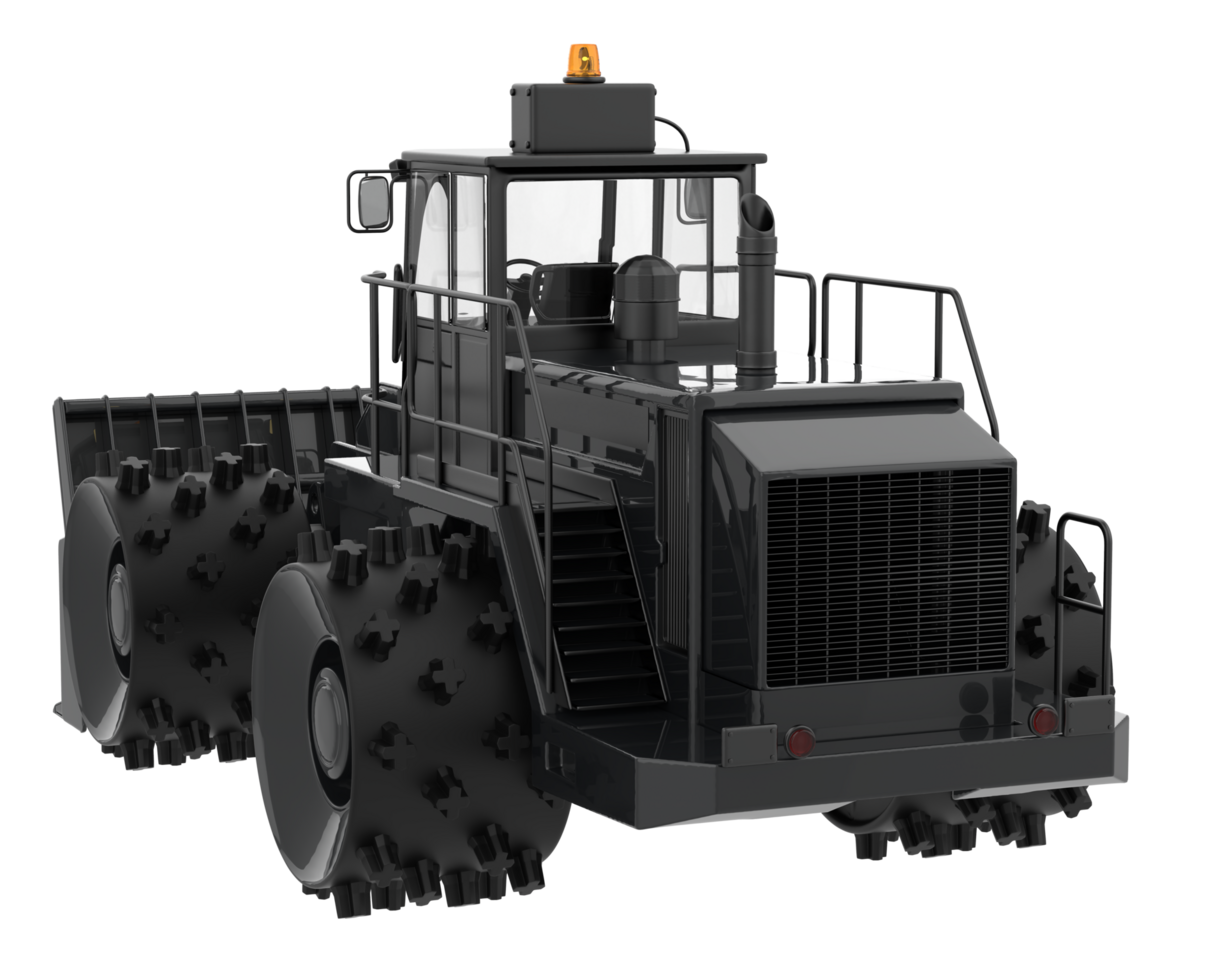 Bulldozer isolated on background. 3d rendering - illustration png