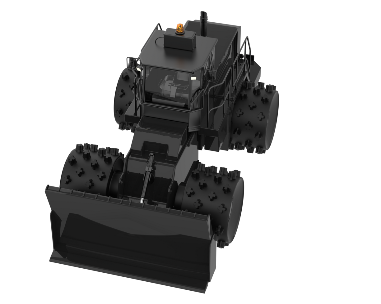 Bulldozer isolated on background. 3d rendering - illustration png