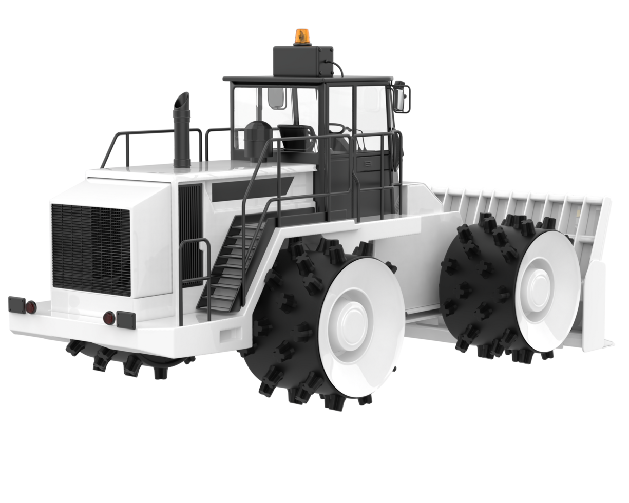 Bulldozer isolated on background. 3d rendering - illustration png